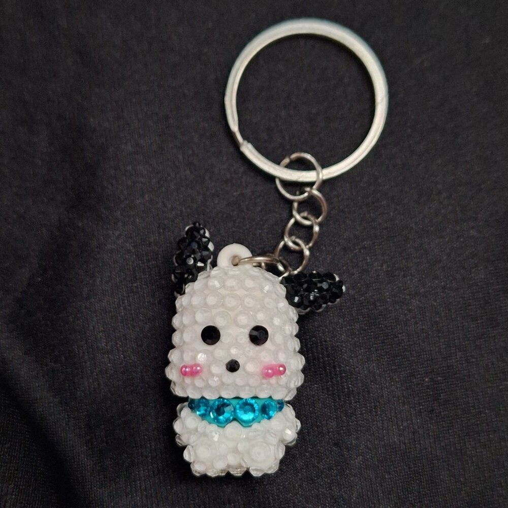 Pochacco, Pacha Dog Bedazzled Keychain/Charm, / Hello Kitty Bling, Unique Gift